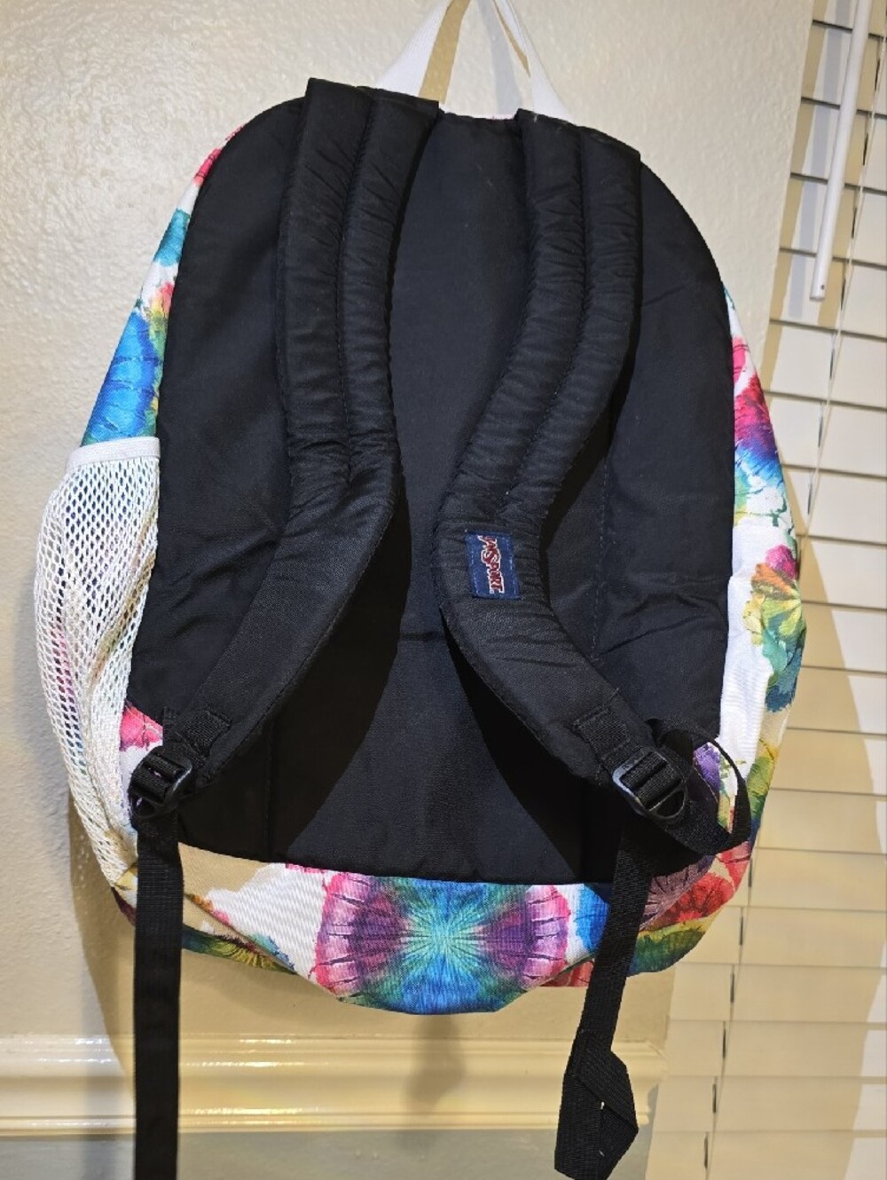 Jansport Large Tie-Dye Backpack in Blue, Pink, Green - Picture 2 of 10